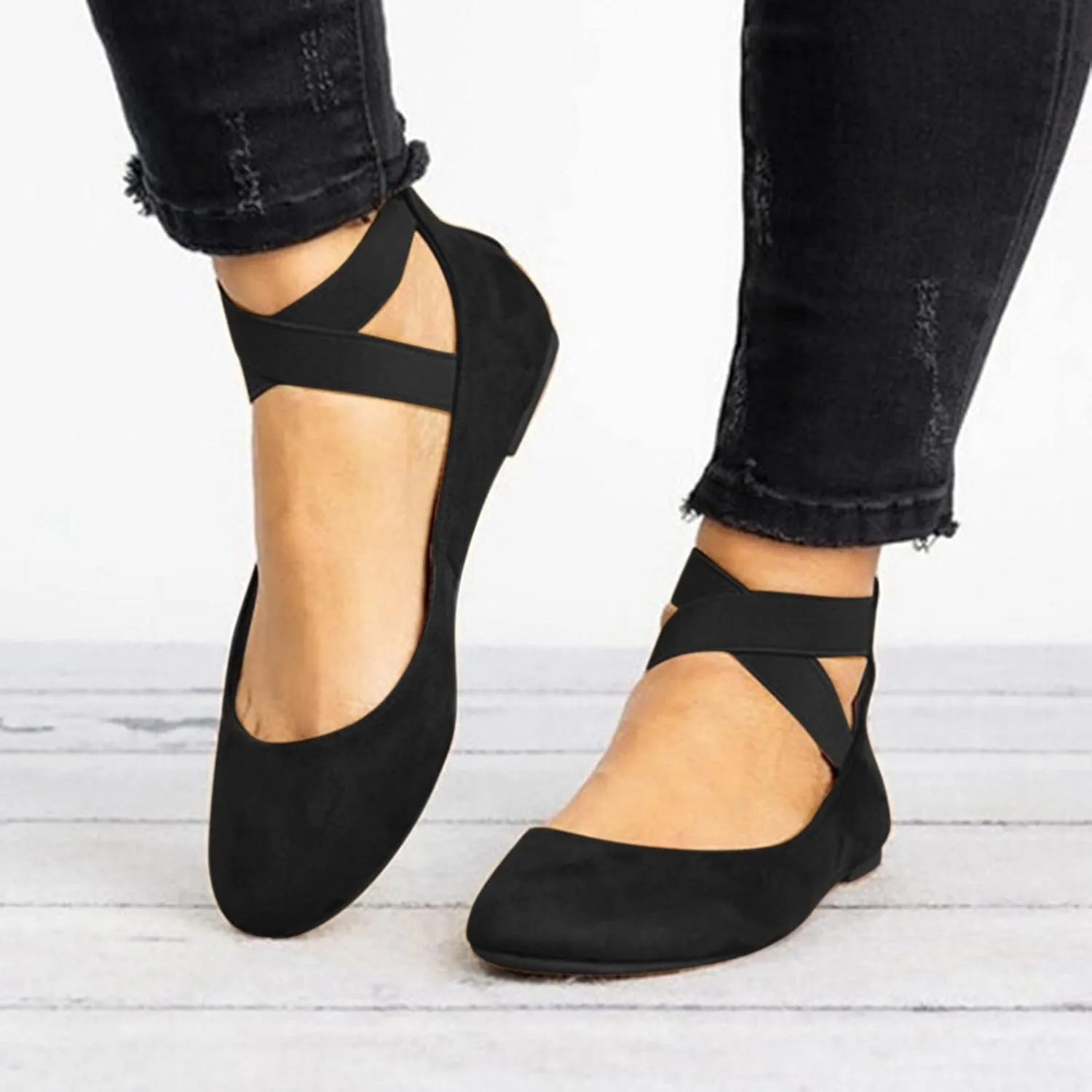 AMDBEL Flats Shoes Women Dressy Comfortable Women's Ballet Flats Shoes Crochet Knit Mesh Round Toe Slip Casual Ballet Flats