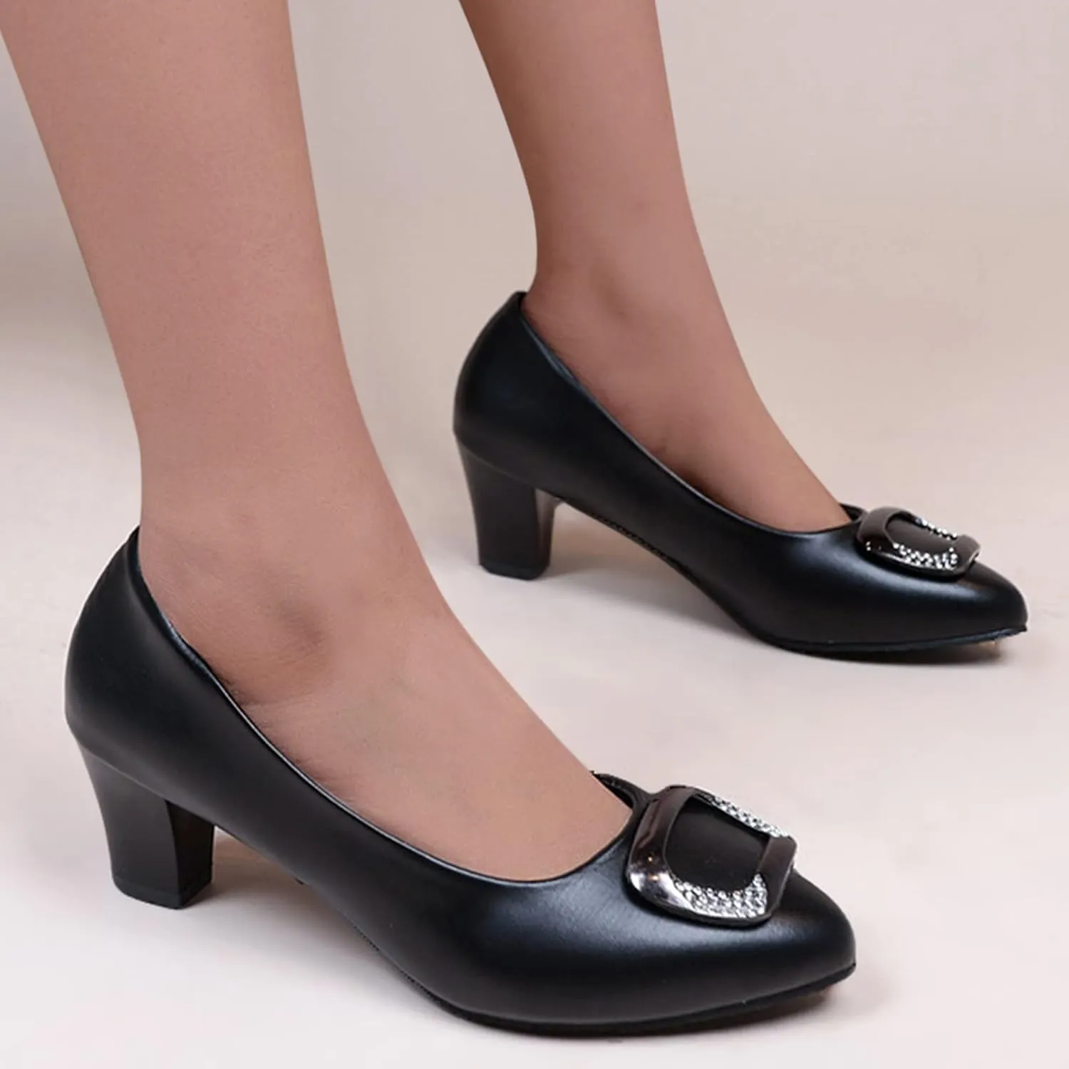 AMDBEL Pumps for Women Low Heel, Women's Elegant Comfortable Kitten Heel Dress Pump Pointed Toe Wedding Party Office Shoes