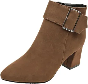 Ankle Boots for Women Fall Winter Wedge Boots Chelsea Booties Side Zipper Pointed Toe Vintage Blocked Mid Heel Bow
