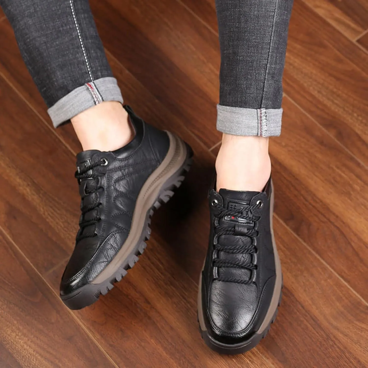 Autumn and Winter Casual Shoes Men's Hiking Sneakers Shoes Thickened and Warm Men's Shoes Men Shoes Dress Fashion