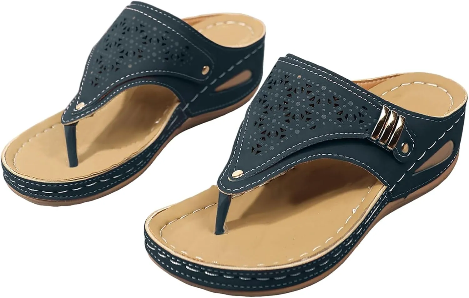 Avylays Orthopedic Sandals for Women,Breathable Mesh Sports Sandals With Non-Slip Sole,Wedge Heel Thick-Soled Sandals