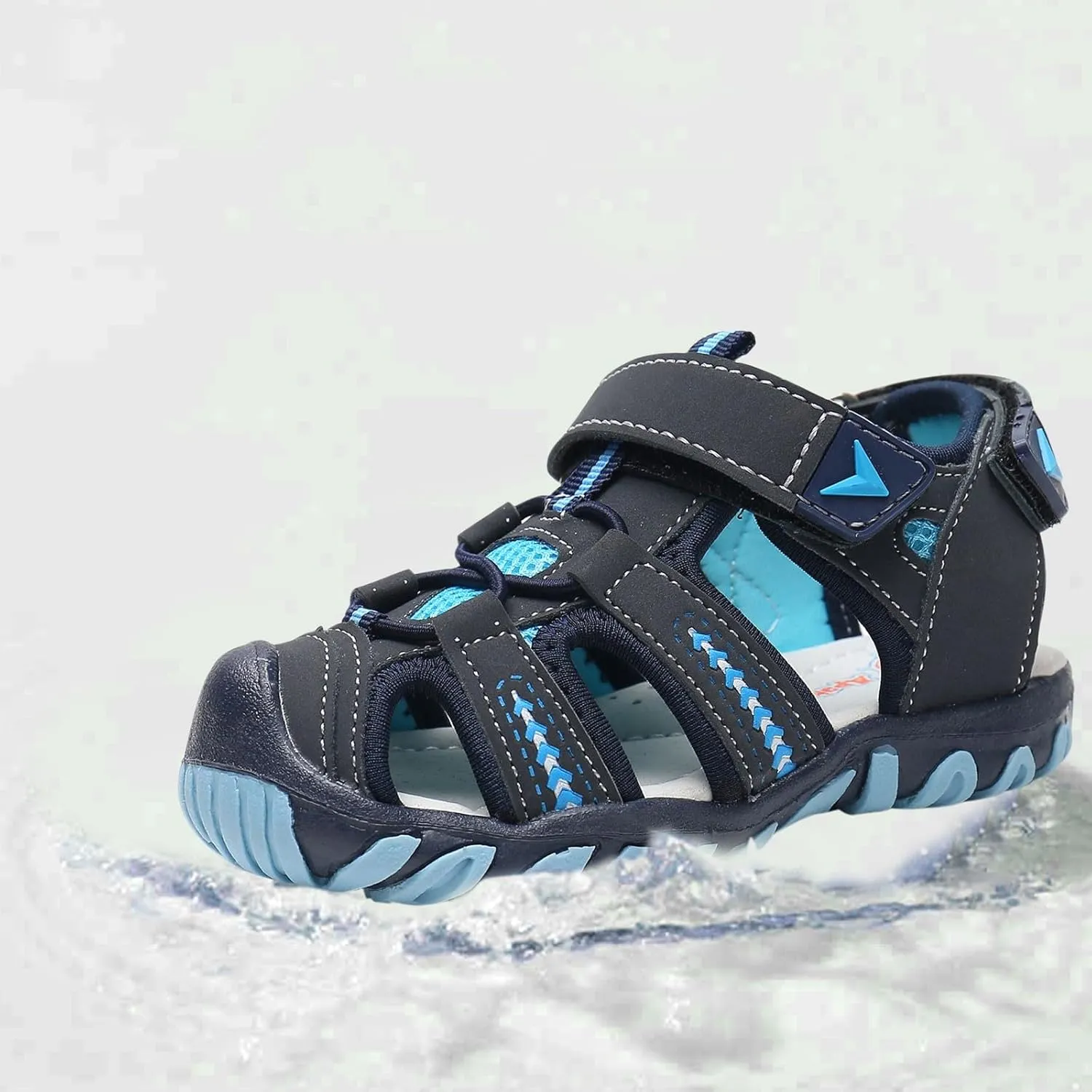 Baby Boy Squeaky Sandals Rubber Sole Closed-Toe Non-Slip Sandals Toddler Soft Sport Walking Shoes Tween Beach Shoes