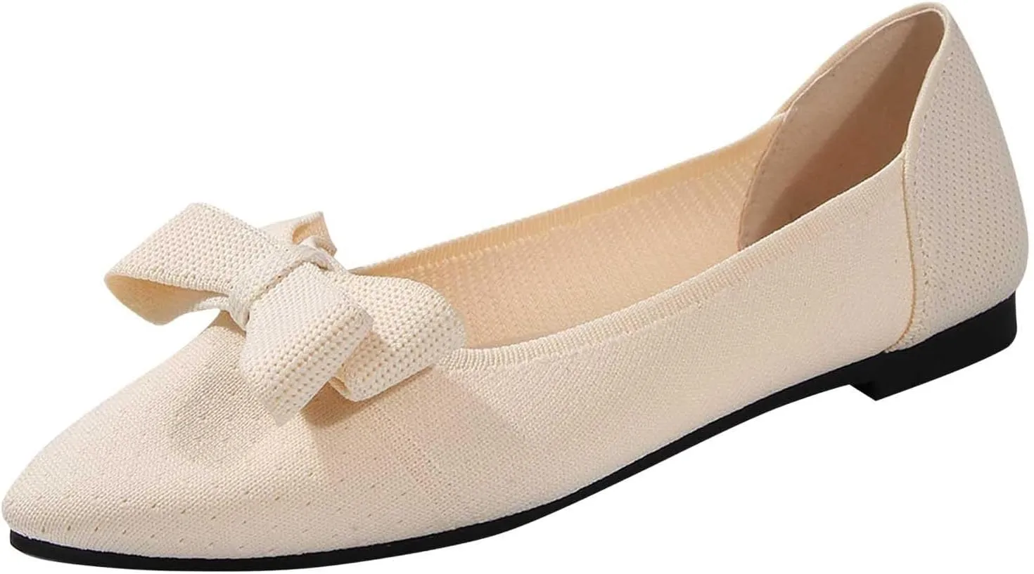 Ballet Flats for Women with Bow Classic Pointed Toe Flat Shoes Casual Dressy Slip On Comfort Work Office Dress Shoes