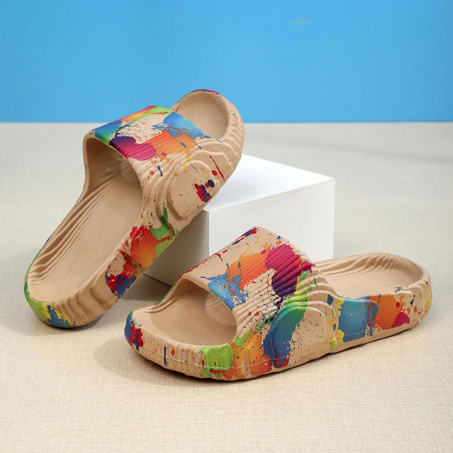 Bath Slippers Womens Showers Sandals Mens Bathroom Slipper Cloud Slides Dorms Outdoor Non-Slip Room Spa Living