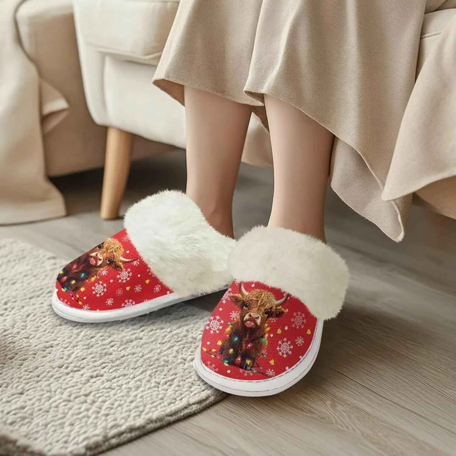 Bedroom Slippers Women Fluffy Slippers Plush Slippers Warm Bedroom Slippers Faux Fur Slippers Cozy Indoor Slippers