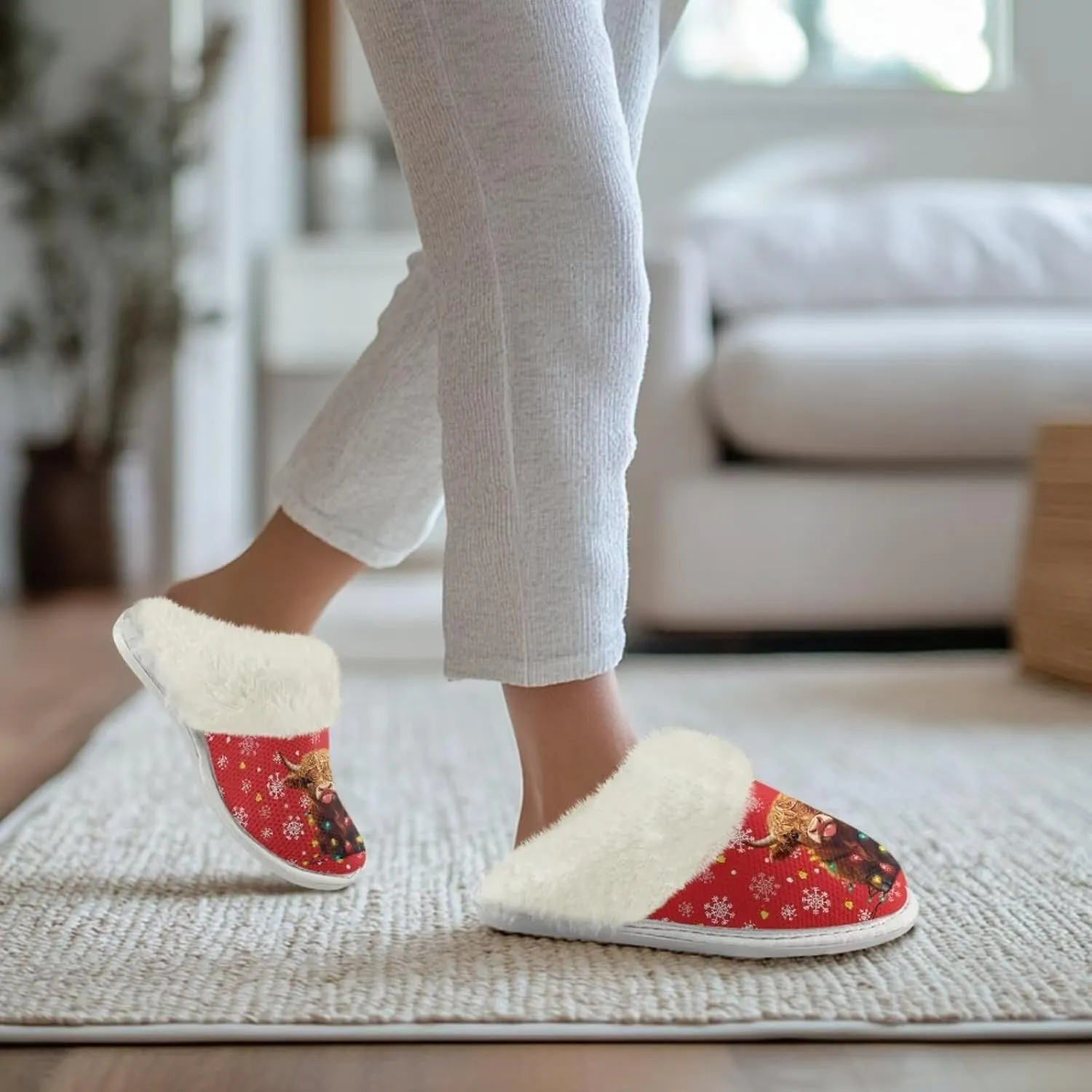 Bedroom Slippers Women Fluffy Slippers Plush Slippers Warm Bedroom Slippers Faux Fur Slippers Cozy Indoor Slippers