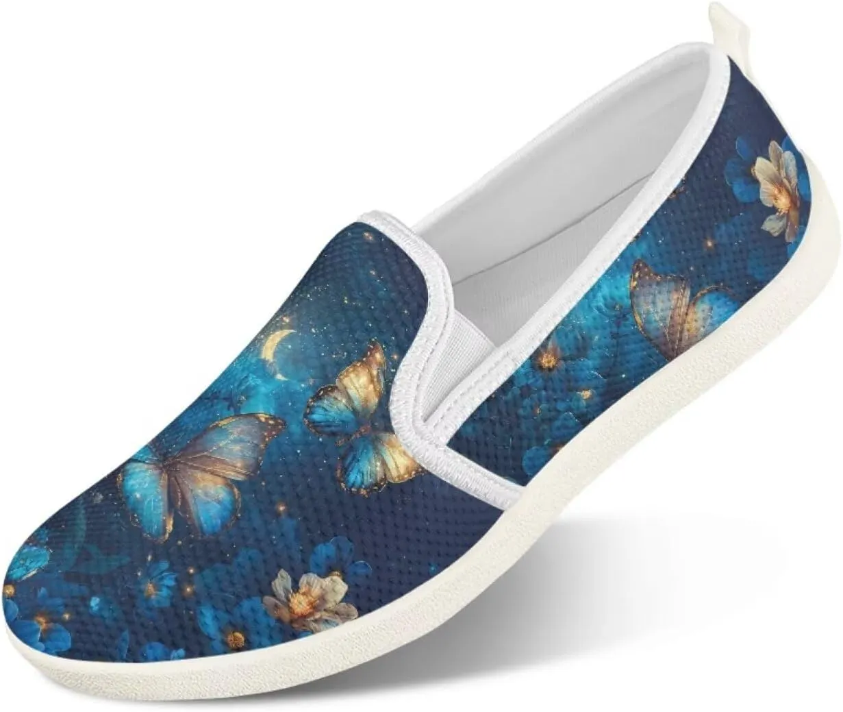 Binienty Women's Slip on Shoes Casual Low Cut Wide Toe Box Tennis Running Flats Athletic Walking Jogging Shoes