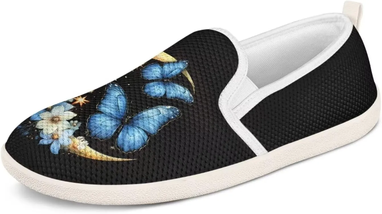 Binienty Women's Slip on Shoes Casual Low Cut Wide Toe Box Tennis Running Flats Athletic Walking Jogging Shoes