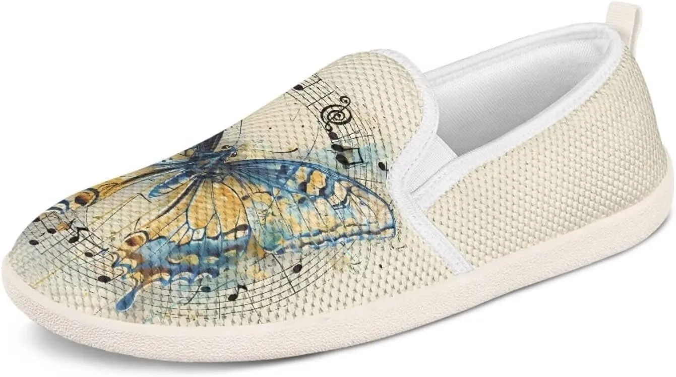Binienty Women's Slip on Shoes Casual Low Cut Wide Toe Box Tennis Running Flats Athletic Walking Jogging Shoes