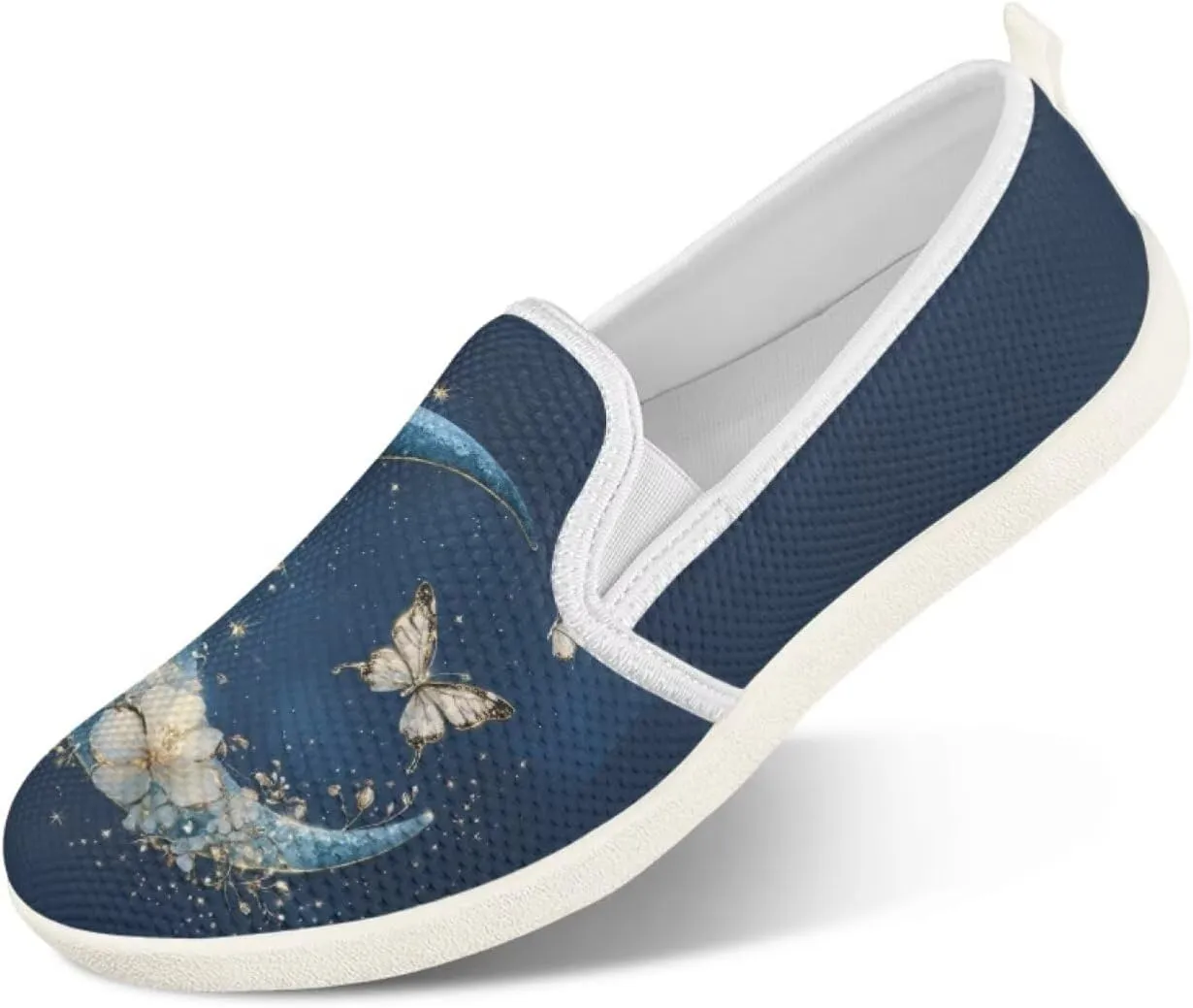 Binienty Women's Slip on Shoes Casual Low Cut Wide Toe Box Tennis Running Flats Athletic Walking Jogging Shoes