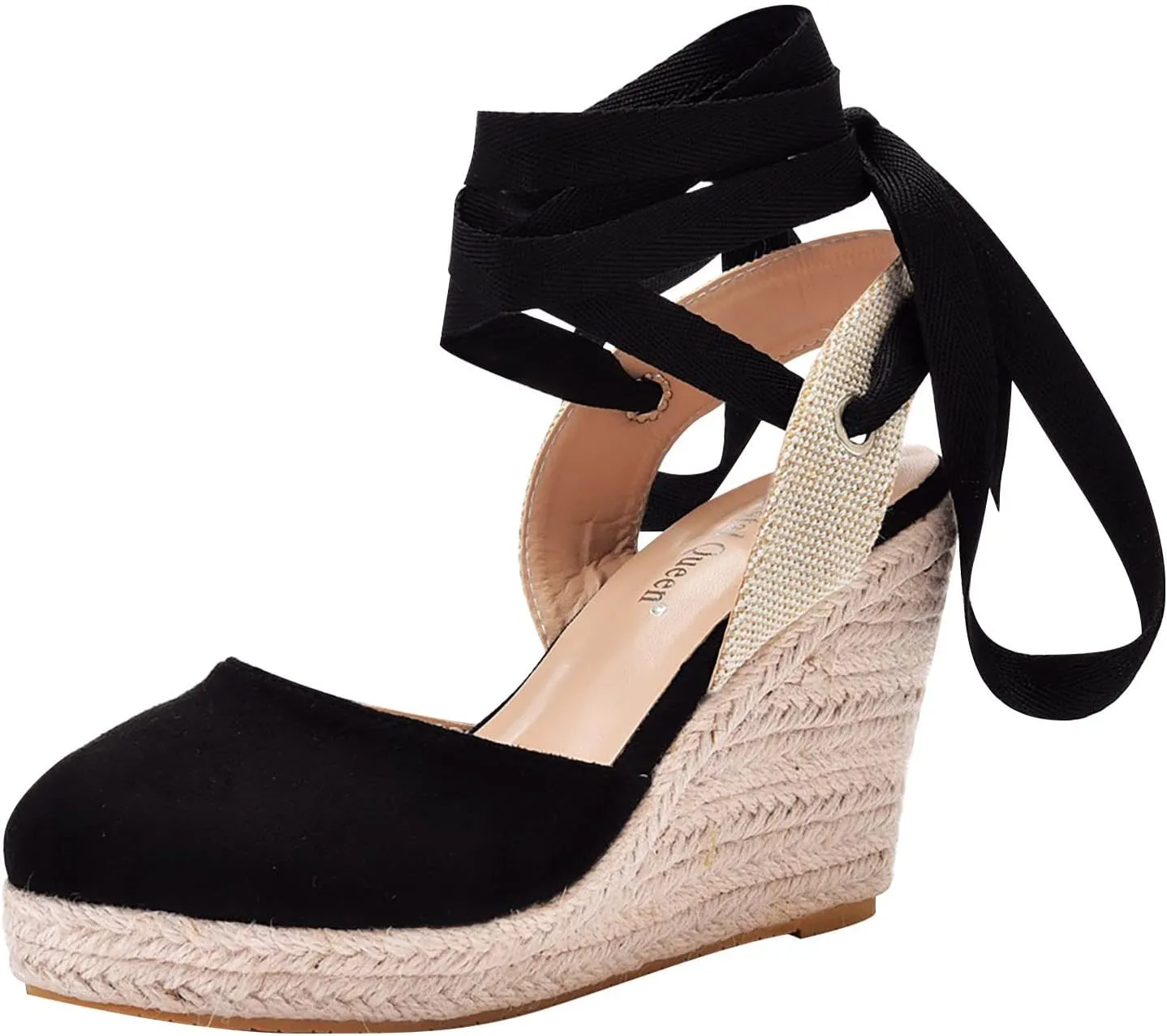 Black Sandals Women Platform Women Bohemian Canvas Lace Up Sandals Thick Soled Ethnic Style Wedge Shoes Sandals Women 4d