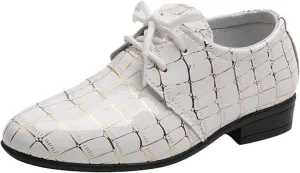 Boys Pointed Toe Dress Shoes Boy’s Wingtip Oxford Dress Formal Shoes Toddler L𝐚ce Up Loafer Wedding Leather Shoes