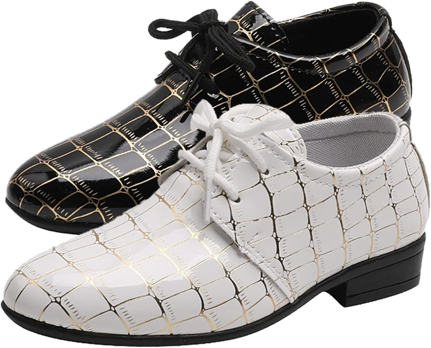 Boys Pointed Toe Dress Shoes Boy’s Wingtip Oxford Dress Formal Shoes Toddler L𝐚ce Up Loafer Wedding Leather Shoes