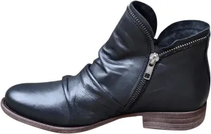 Cathalem Ankle Boots for Women Low Heel Short Boots Retro Casual Zipper Womens Boots Side Zip-up Leather Damping Shoes