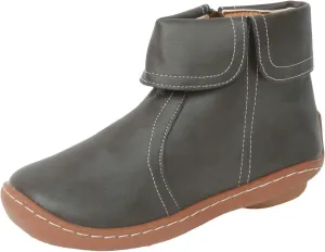 Cathalem Booties for Women 2024, 2024 New Flat Heel Booties Arch Support Booties Side Zip-up Vintage Leather Damping Shoes