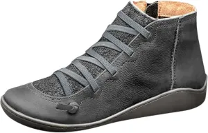 Cathalem Booties for Women Cut out Office Dress Casual Booties Casual Slip On Loafers Pointed Toe Chunky Block Low Heel Shoes