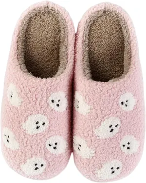 Cathalem Halloween Slippers for Women Men Soft House Slippers Cute Cozy Warm Plush Slip-On House Indoor and Outdoor Shoes