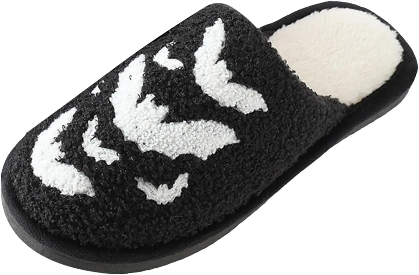 Cathalem Halloween Slippers for Women Retro Cozy Comfy Plush Warm Fur Lined House Slippers Lightweight Fuzzy Slip-on Shoes