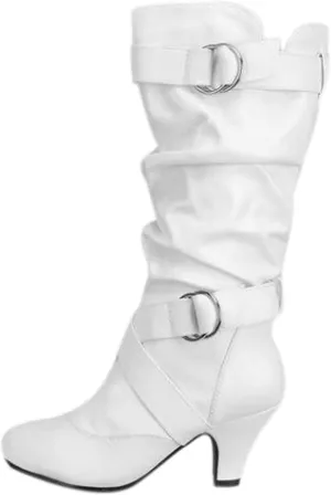 Cathalem Knee High Boots for Women - Sexy Mid Calf Dressy Trendy Round Toe High Heel Boots with Zipper
