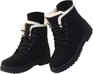 Cathalem Snow Boots for Women Lining Classic Water Resistant Anti-Slip Warm Winter Booties Slip On Short Ankle Boots