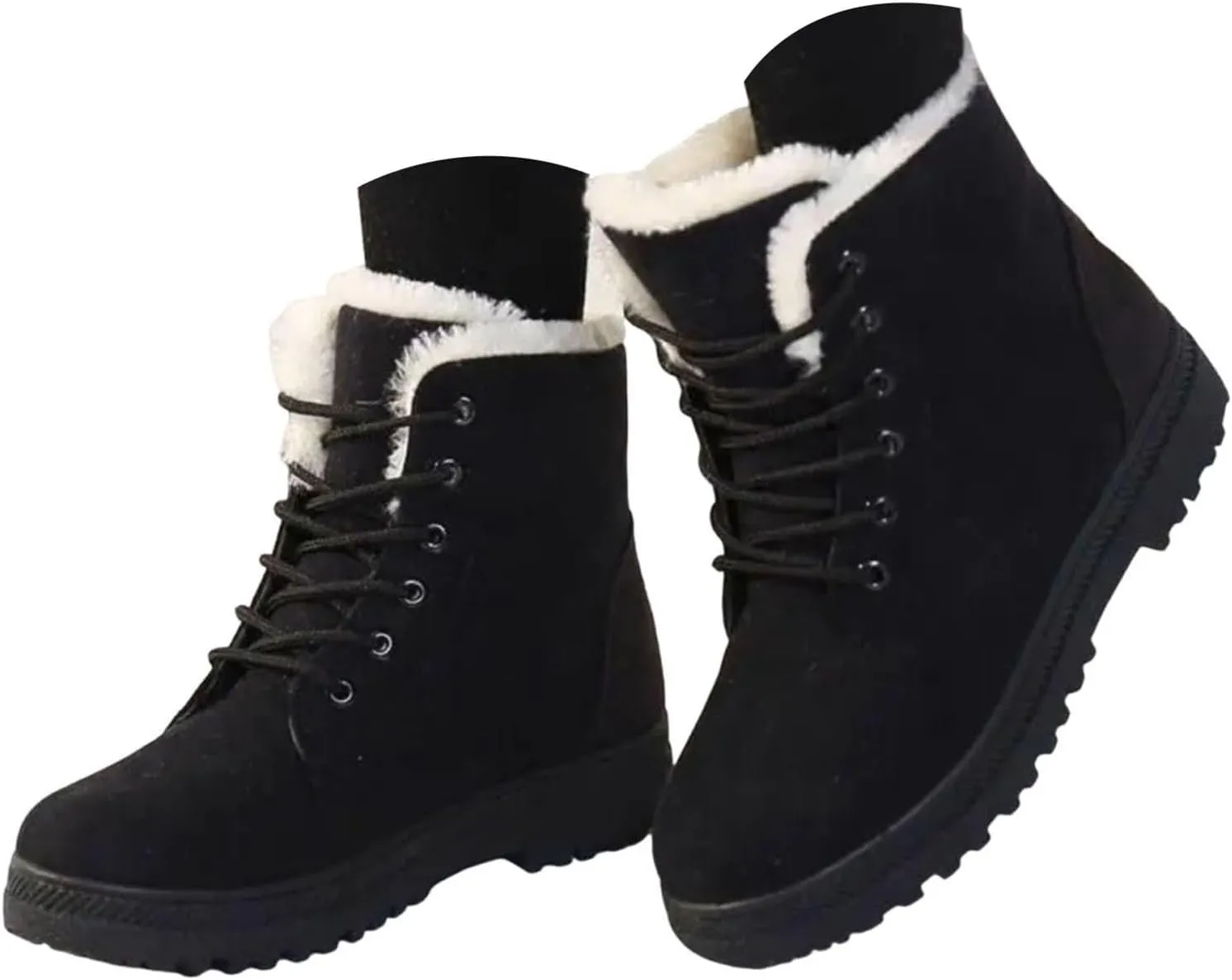 Cathalem Snow Boots for Women Lining Classic Water Resistant Anti-Slip Warm Winter Booties Slip On Short Ankle Boots