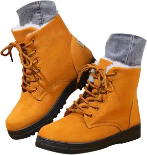 Cathalem Snow Boots for Women Lining Classic Water Resistant Anti-Slip Warm Winter Booties Slip On Short Ankle Boots