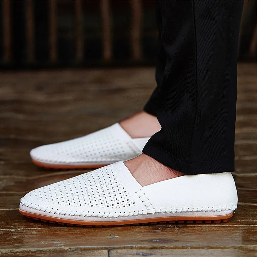 ChicWind Men's Slip On Sneakers Breathable Leather Driving Walking Shoes