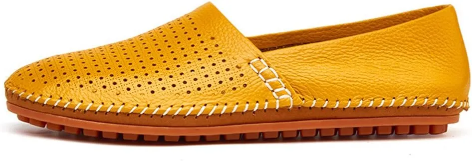 ChicWind Men's Slip On Sneakers Breathable Leather Driving Walking Shoes