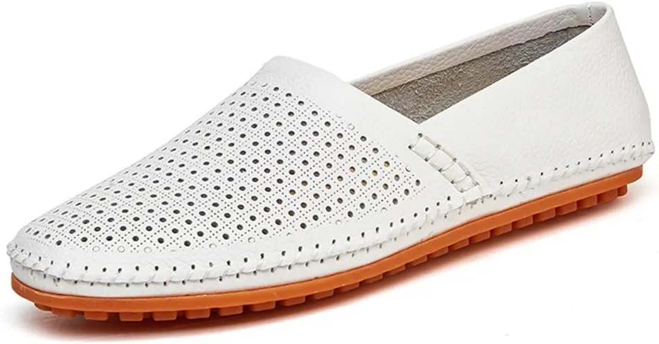 ChicWind Men's Slip On Sneakers Breathable Leather Driving Walking Shoes