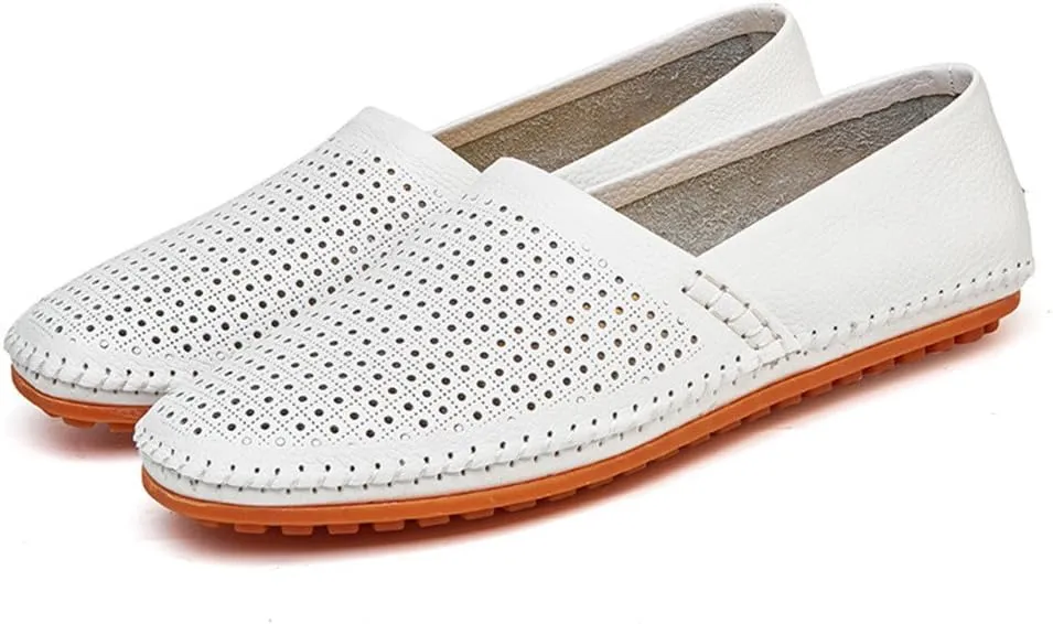 ChicWind Men's Slip On Sneakers Breathable Leather Driving Walking Shoes