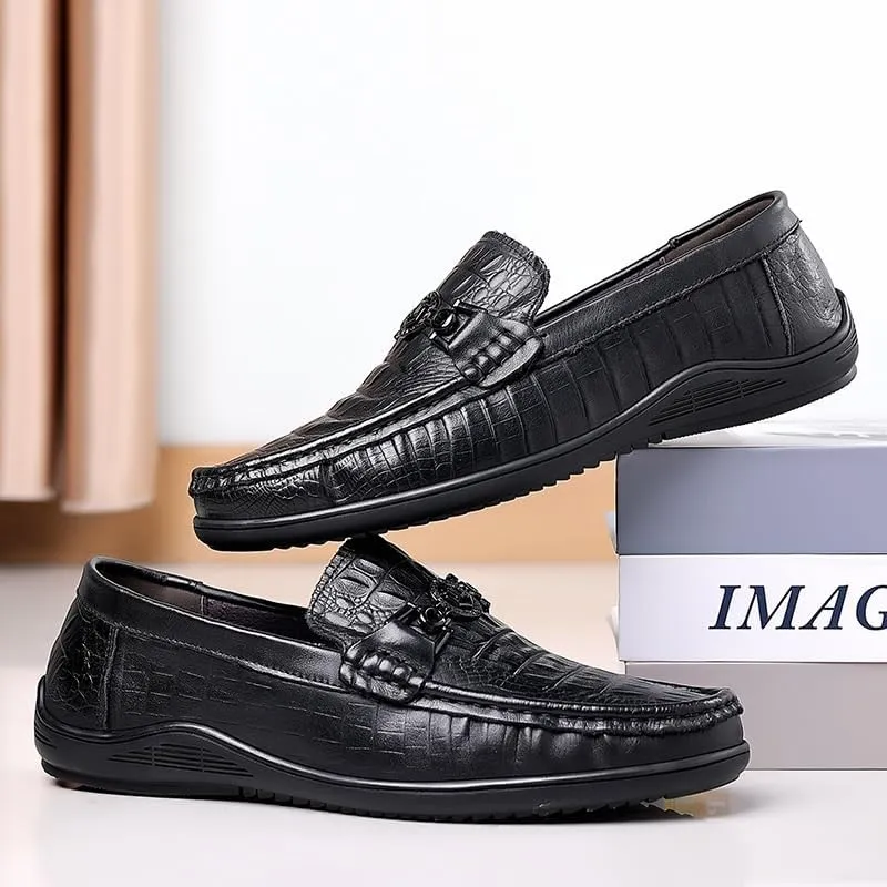 Classic Plain Toe Men's Oxford Shoes Genuine Leather Construction Job Interviews Ceremonial Events Memory Foam Footbed