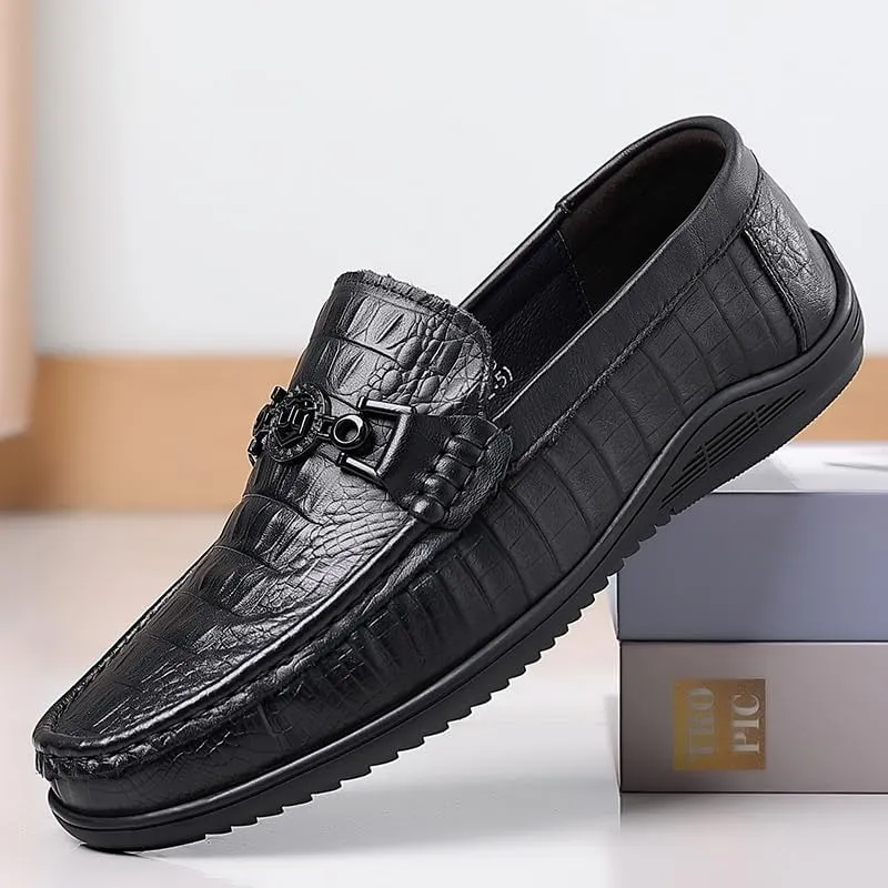 Classic Plain Toe Men's Oxford Shoes Genuine Leather Construction Job Interviews Ceremonial Events Memory Foam Footbed