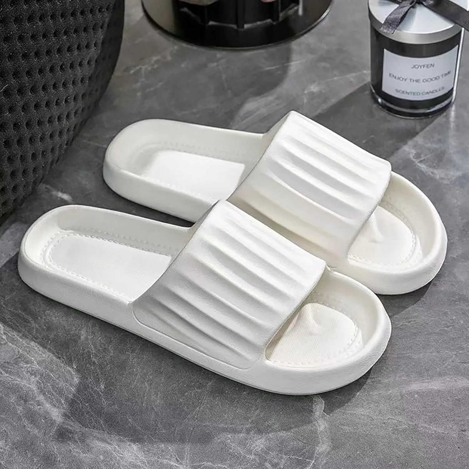 Cloud Slides Women and Men Bath Slippers Mens Shower Shoes Pillow Slippers Drainage Hole Non Slip Comfortable