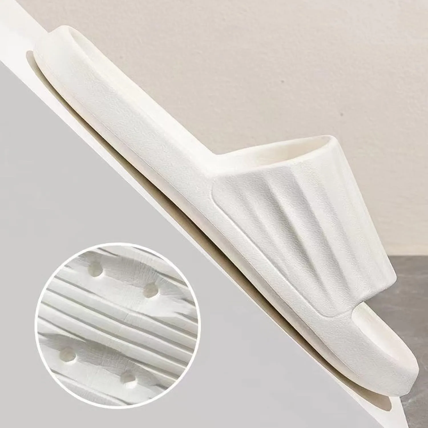 Cloud Slides Women and Men Bath Slippers Mens Shower Shoes Pillow Slippers Drainage Hole Non Slip Comfortable