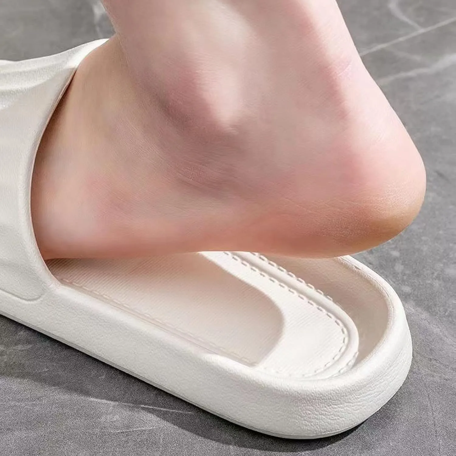 Cloud Slides Women and Men Bath Slippers Mens Shower Shoes Pillow Slippers Drainage Hole Non Slip Comfortable
