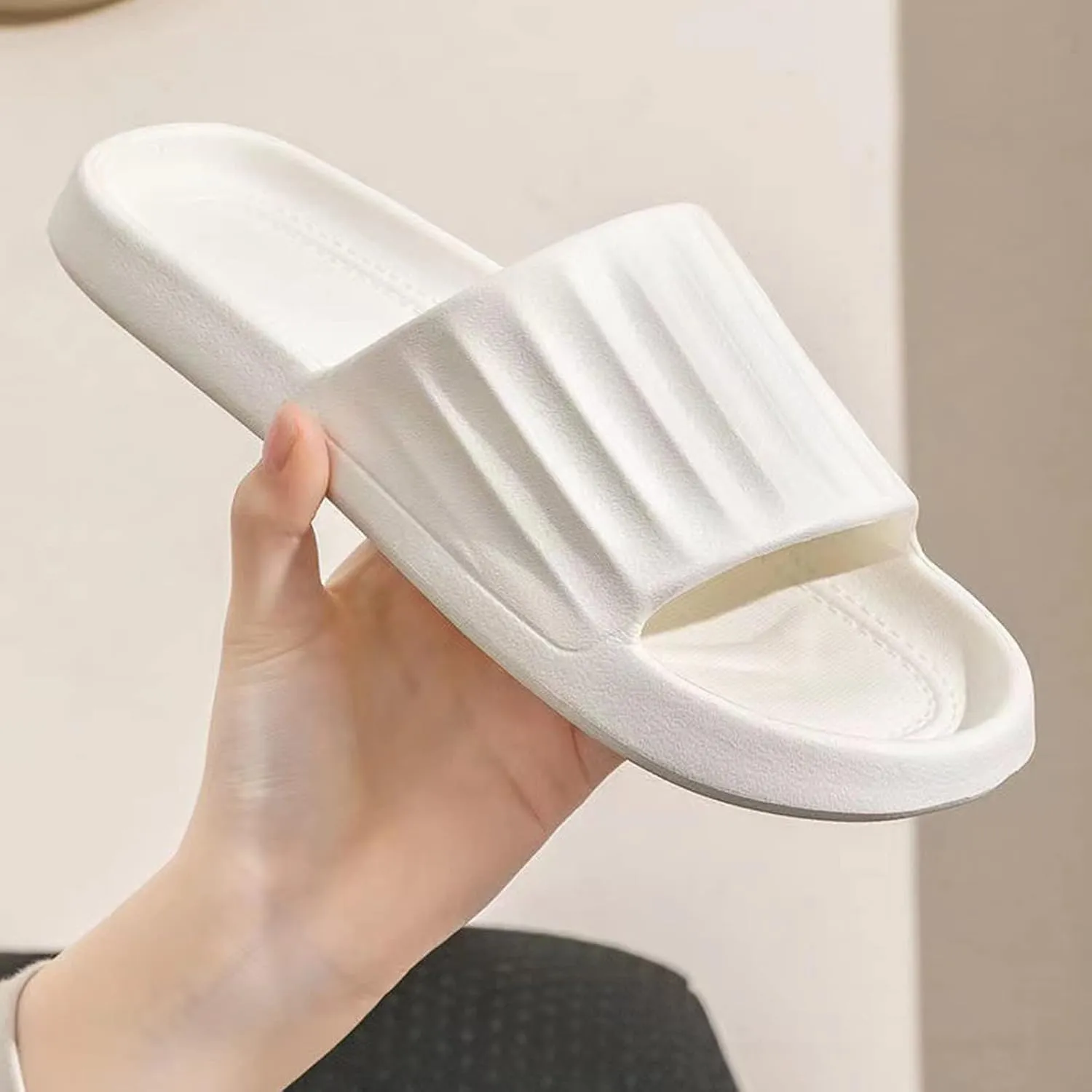 Cloud Slides Women and Men Bath Slippers Mens Shower Shoes Pillow Slippers Drainage Hole Non Slip Comfortable