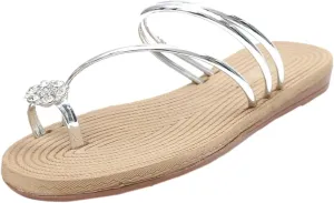 Comfortable Summer Beach Thong Slippers Folded Leather Shoes Fashion Casual Flops Summer Rhinestone Flat Flip Womens