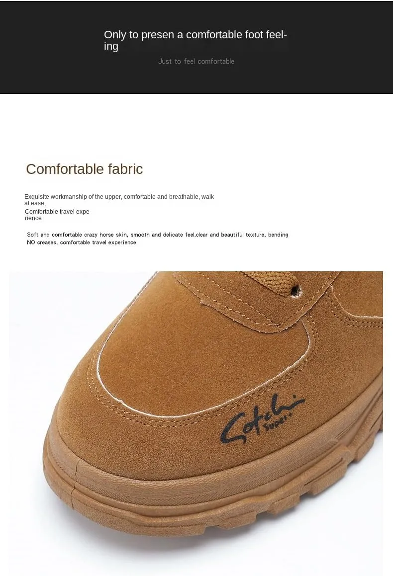 Comfy and Breathable High Top PU Leather Boots for Men's Outdoor Activities