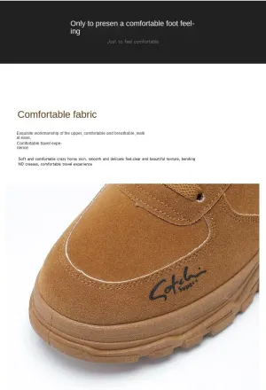 Comfy and Breathable High Top PU Leather Boots for Men's Outdoor Activities