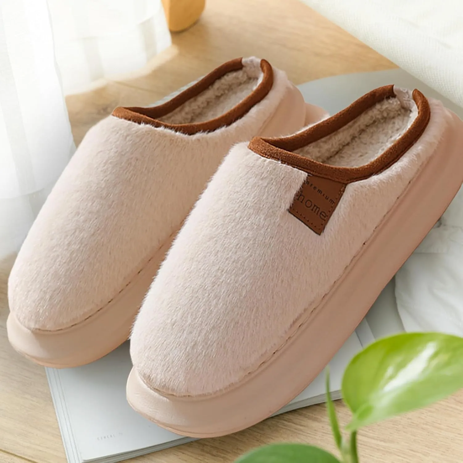 Ctreela Soft Fuzzy Slippers for Women House Slipper Clog Fluffy Slide on Indoor Slipper Furry Lined Bedroom Shoe Cozy Slides