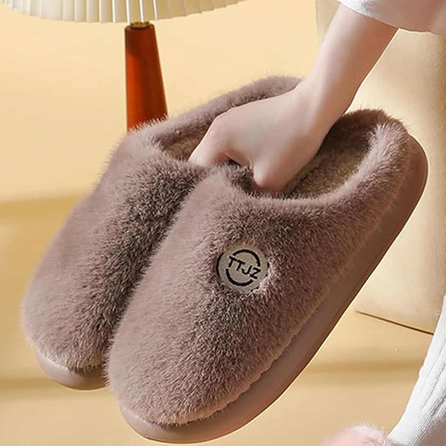 Ctreela Soft Fuzzy Slippers for Women House Slipper Clog Fluffy Slide on Indoor Slipper Furry Lined Bedroom Shoe Cozy Slides