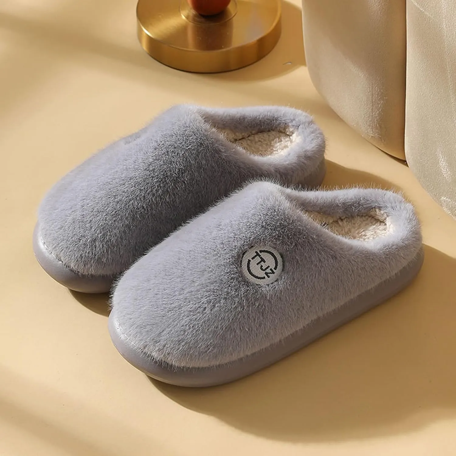 Ctreela Soft Fuzzy Slippers for Women House Slipper Clog Fluffy Slide on Indoor Slipper Furry Lined Bedroom Shoe Cozy Slides