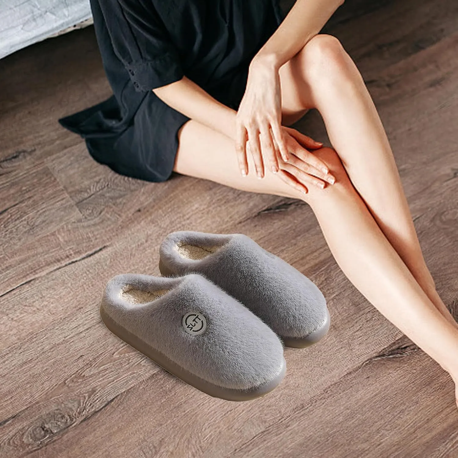 Ctreela Soft Fuzzy Slippers for Women House Slipper Clog Fluffy Slide on Indoor Slipper Furry Lined Bedroom Shoe Cozy Slides