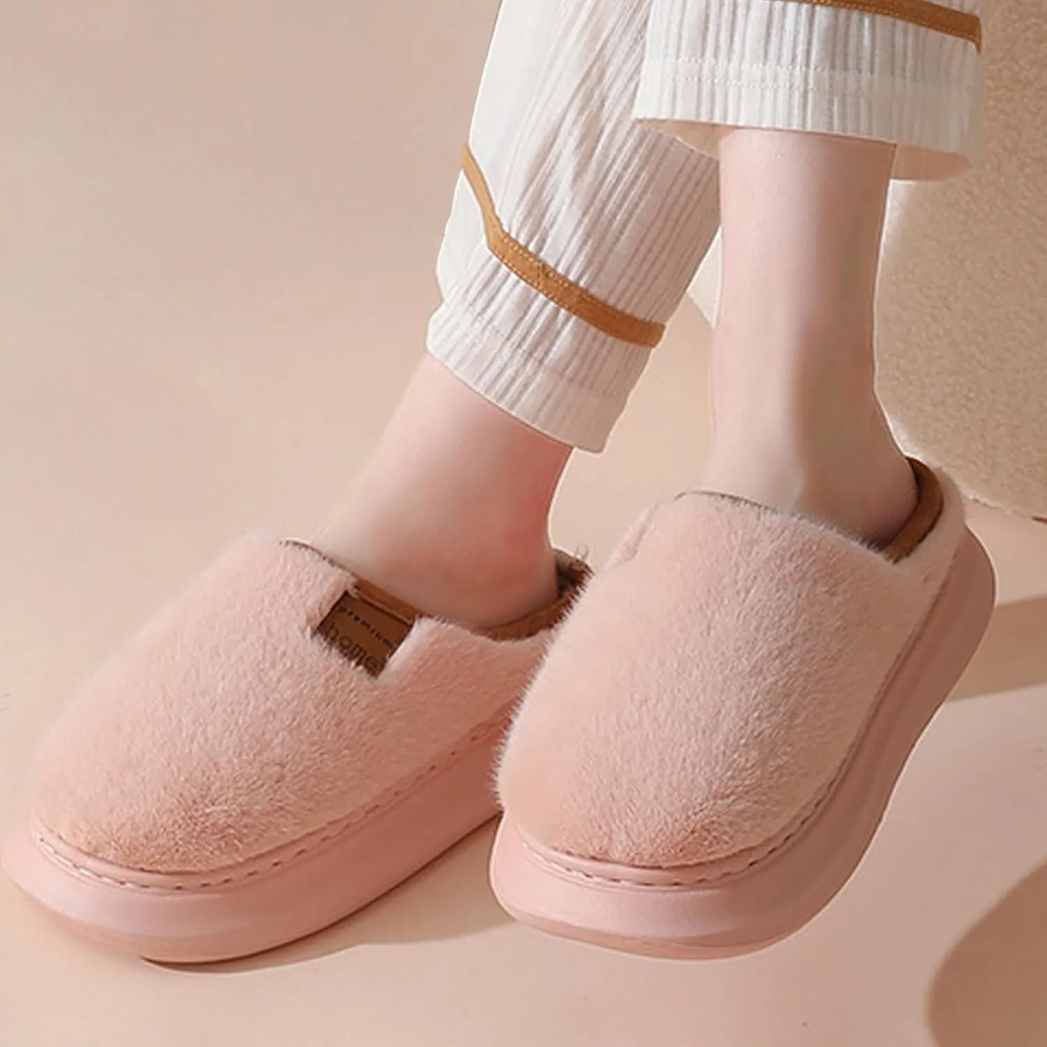Ctreela Soft Fuzzy Slippers for Women House Slipper Clog Fluffy Slide on Indoor Slipper Furry Lined Bedroom Shoe Cozy Slides