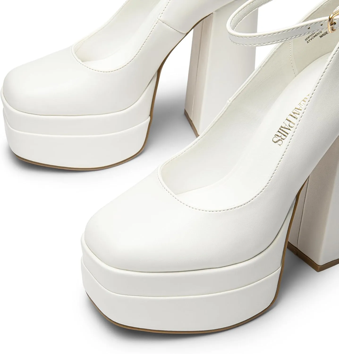 DREAM PAIRS Women's Platform High Heels Closed Toe Chunky Block Pumps Square Toe Ankle Strap Dress Fashion Party Y2K Shoes