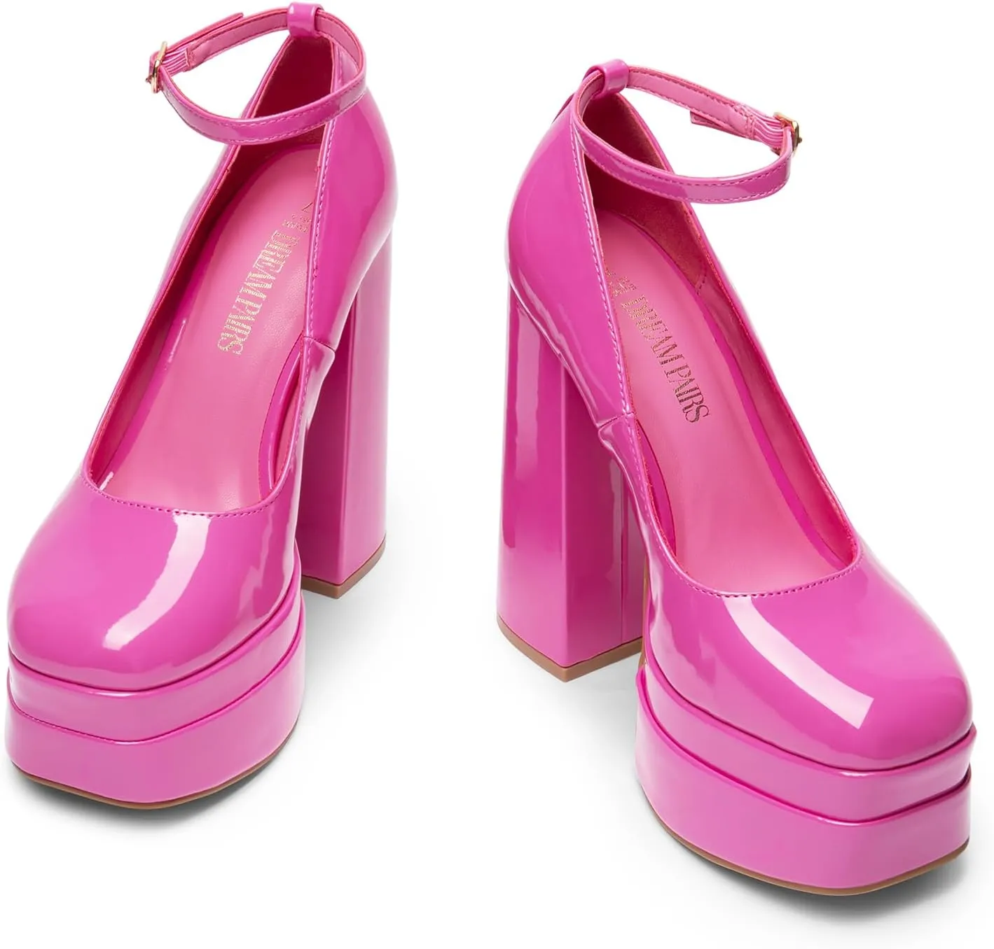 DREAM PAIRS Women's Platform High Heels Closed Toe Chunky Block Pumps Square Toe Ankle Strap Dress Fashion Party Y2K Shoes