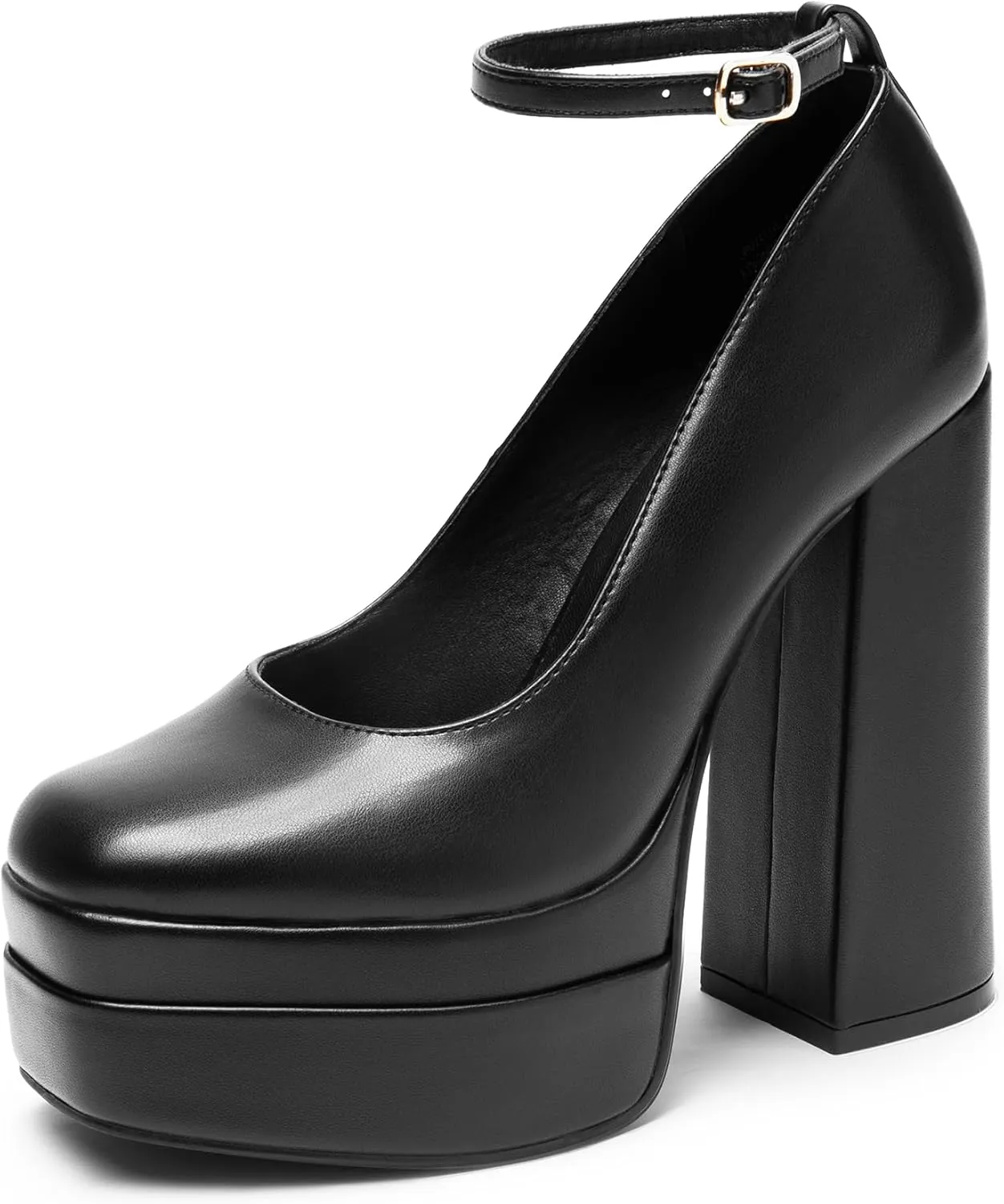 DREAM PAIRS Women's Platform High Heels Closed Toe Chunky Block Pumps Square Toe Ankle Strap Dress Fashion Party Y2K Shoes