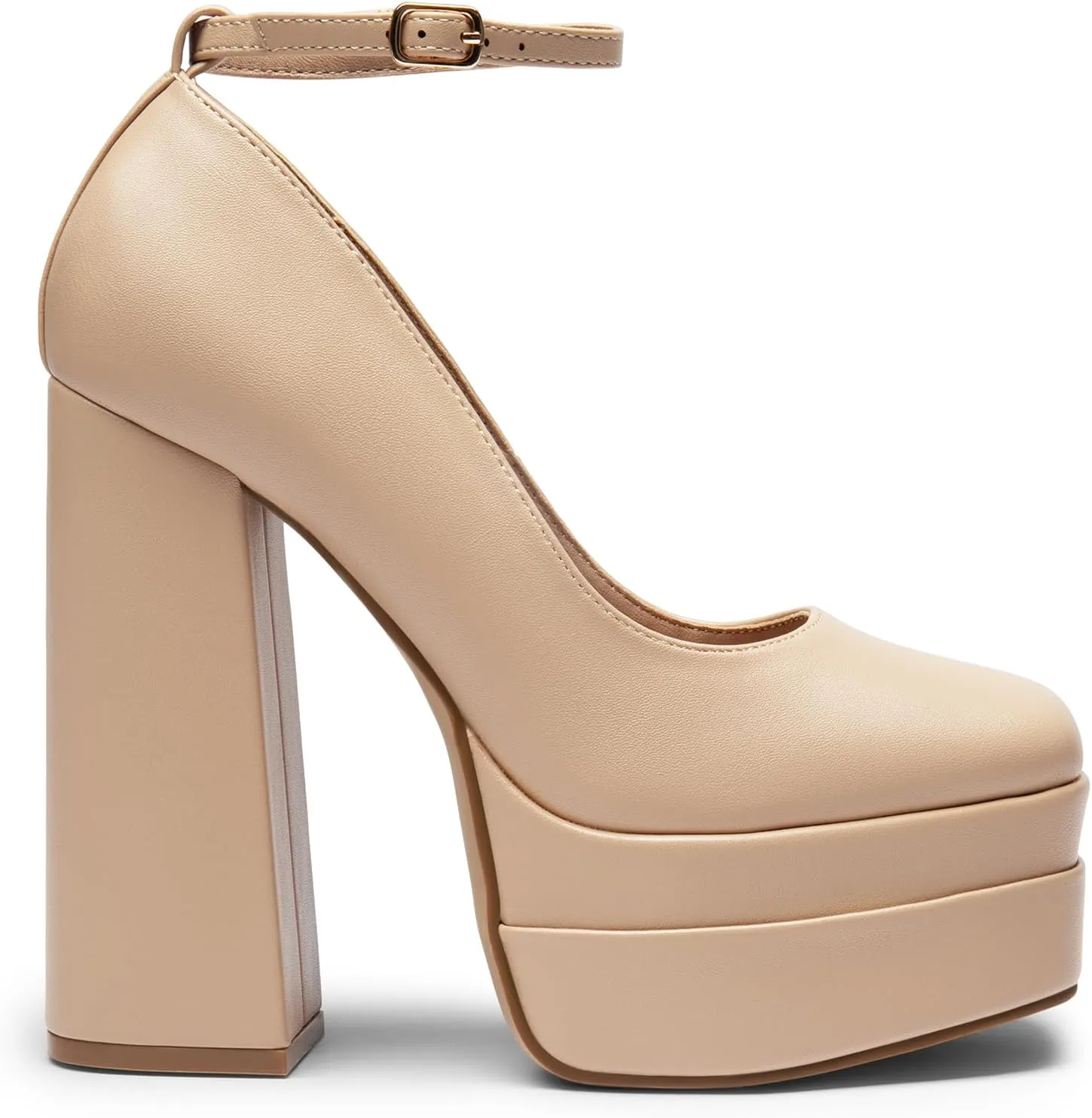 DREAM PAIRS Women's Platform High Heels Closed Toe Chunky Block Pumps Square Toe Ankle Strap Dress Fashion Party Y2K Shoes