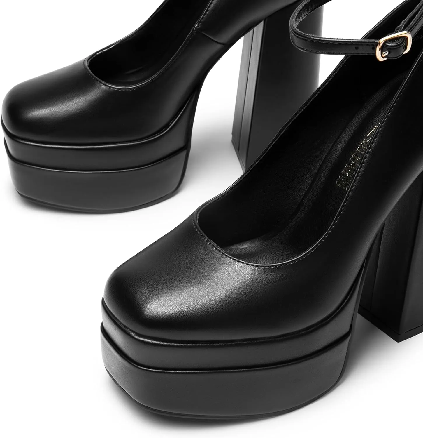 DREAM PAIRS Women's Platform High Heels Closed Toe Chunky Block Pumps Square Toe Ankle Strap Dress Fashion Party Y2K Shoes