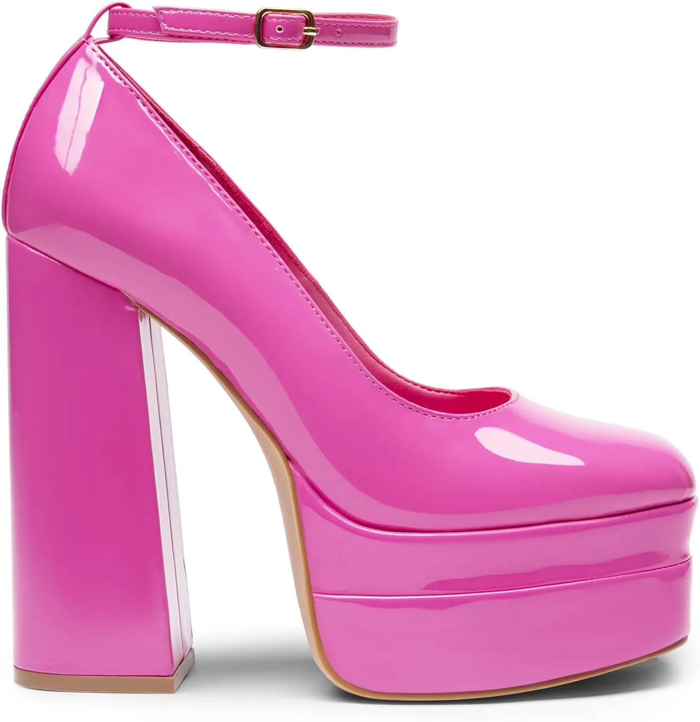 DREAM PAIRS Women's Platform High Heels Closed Toe Chunky Block Pumps Square Toe Ankle Strap Dress Fashion Party Y2K Shoes